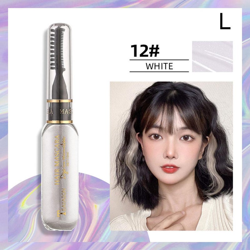 One-time hair dye, white and dark blue hair dye, colored highlights, colored mascara, two-in-one mascara